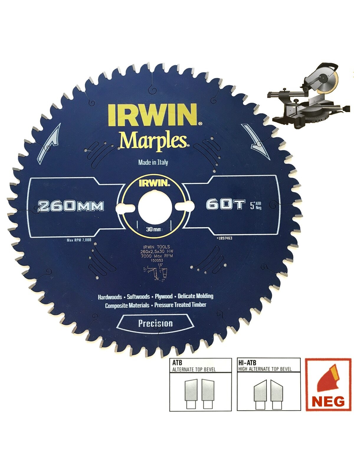 IRWIN Pj. d. MARPLES 250x30Px60T 2,5 mm ATB/N