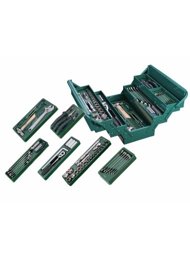 ⬡ Įrankių dėžė su dėklais ir SATA įrankiais (ST95104A706, SATA)