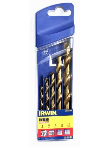 IRWIN Grąžtų rinkinys HSS TITANIUM 5 vnt.