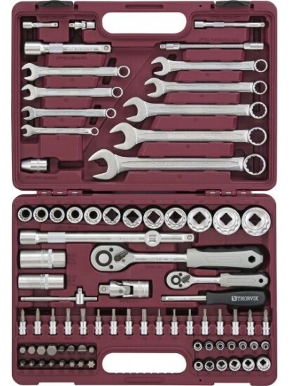 Įrankių komplektas 1/4" 1/2" DR, 82 vnt (UTS0082/12, THORVIK)