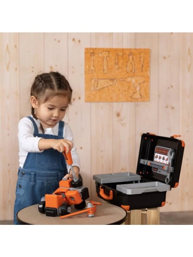 Įrankių Dėklas SMOBY Black & Decker + Automobilis Dalimis 1