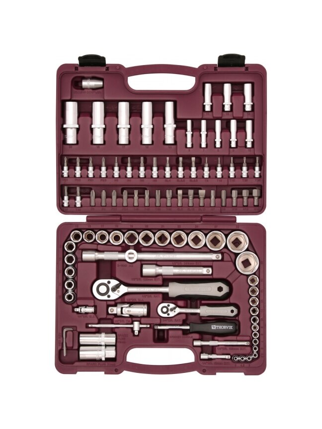 Įrankių komplektas 1/4" 1/2" DR, 94 vnt. (UTS0094, THORVIK) Įrankių komplektas 1/4" 1/2" DR, 94 vnt. (UTS0094, THORVIK)