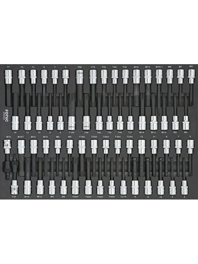Įrankių komplektas į vežimėlius (64vnt), Sonic Equipment (306402, SONIC) Įrankių komplektas į vežimėlius (64vnt), Sonic Equipment (306402, SONIC)