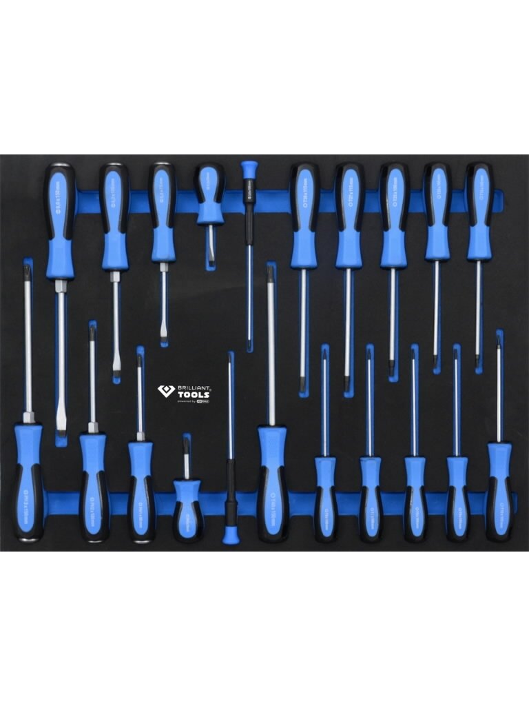 Įrankių vežimėlis 7 stalčių su 473 įrankiais, Brilliant Tools 8 Įrankių vežimėlis 7 stalčių su 473 įrankiais, Brilliant Tools 8