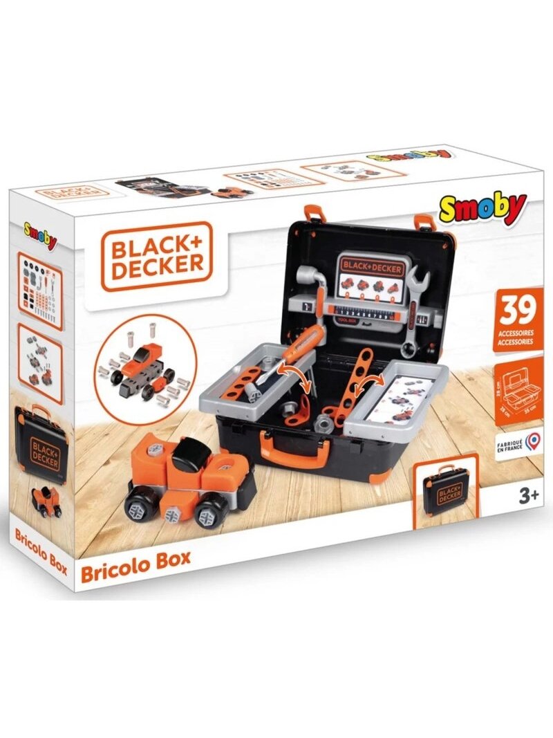 Įrankių Dėklas SMOBY Black & Decker + Automobilis Dalimis 10