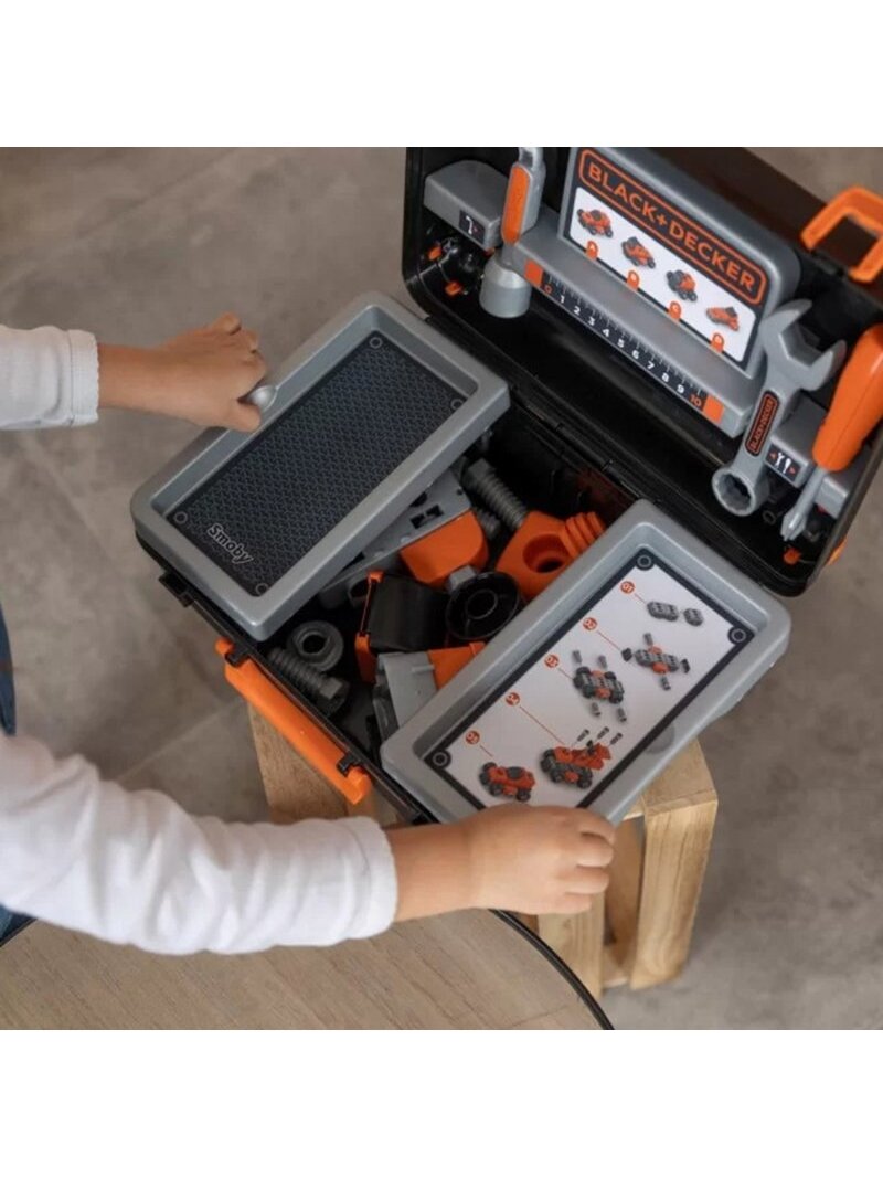 Įrankių Dėklas SMOBY Black & Decker + Automobilis Dalimis 2