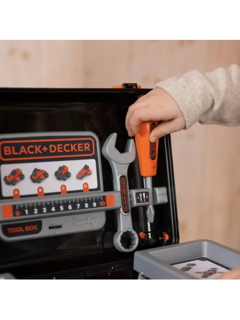 Įrankių Dėklas SMOBY Black & Decker + Automobilis Dalimis 5