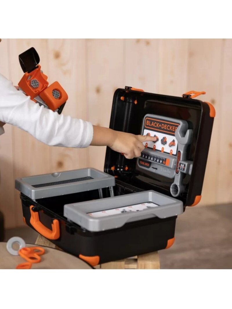 Įrankių Dėklas SMOBY Black & Decker + Automobilis Dalimis 6