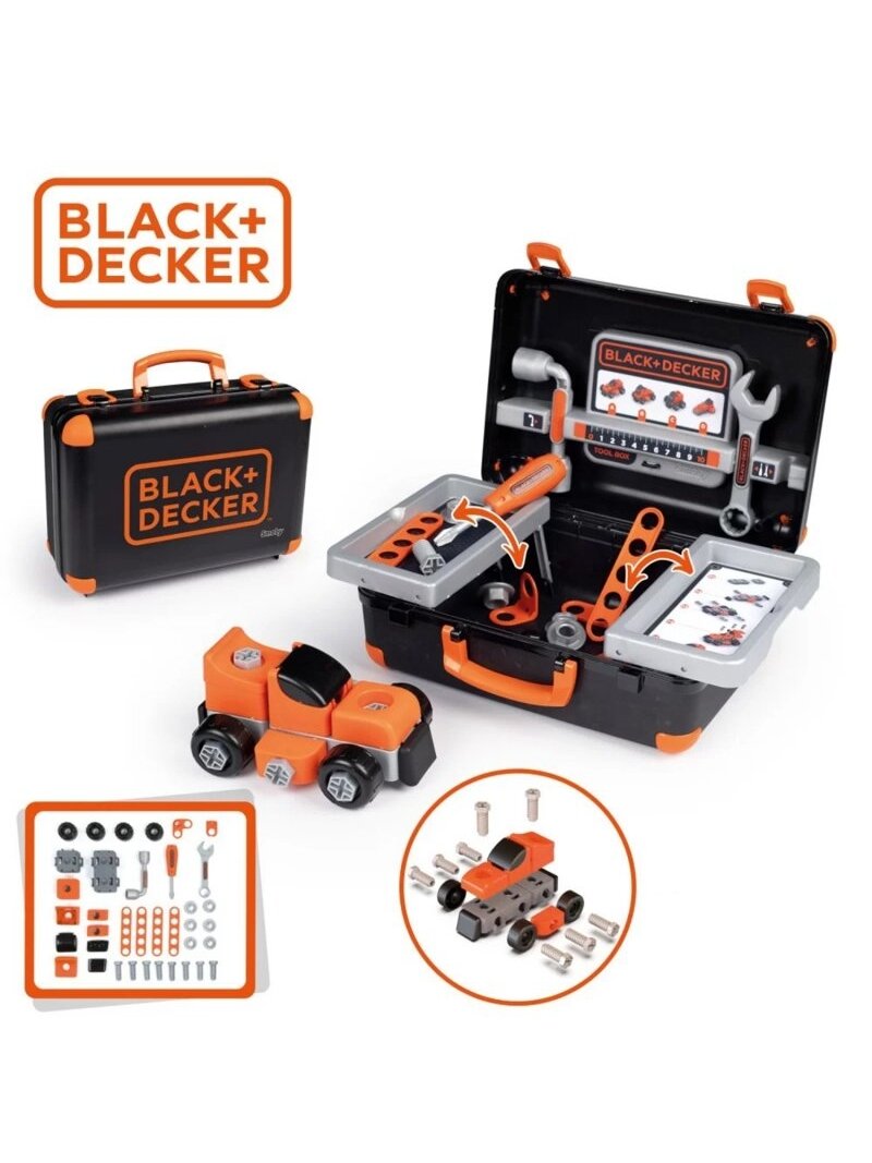 Įrankių Dėklas SMOBY Black & Decker + Automobilis Dalimis