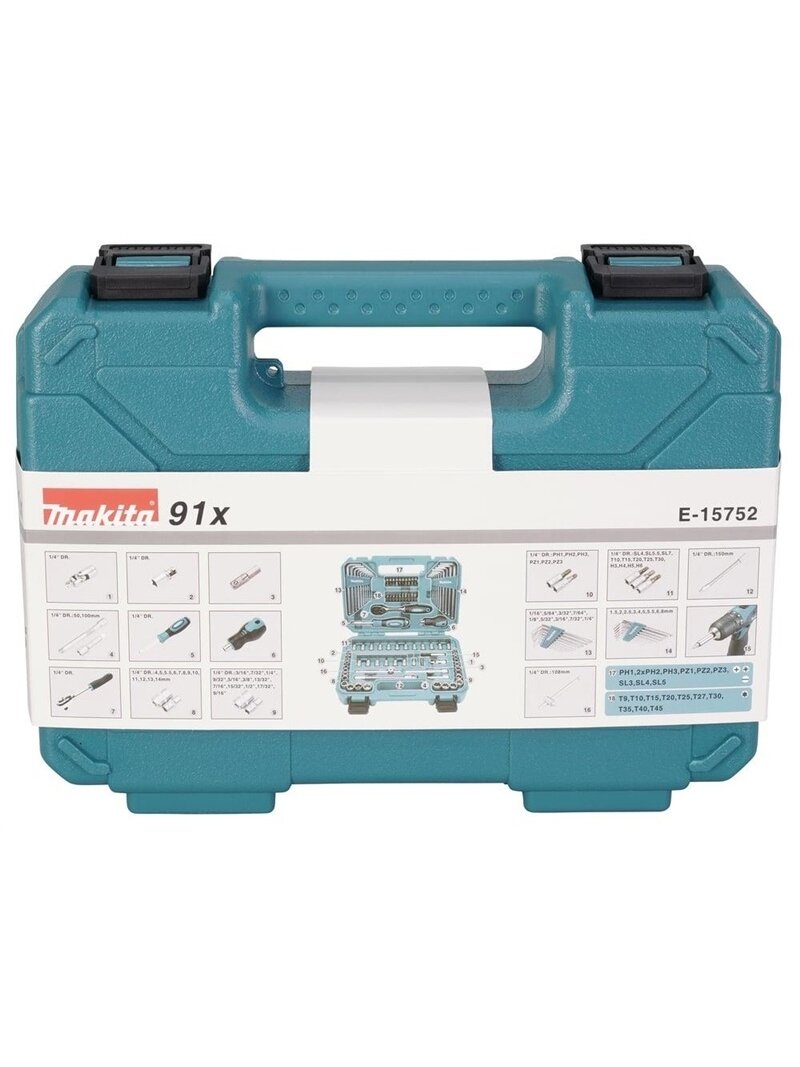 Įrankių komplektas Makita E-15752, 91 vnt. 1