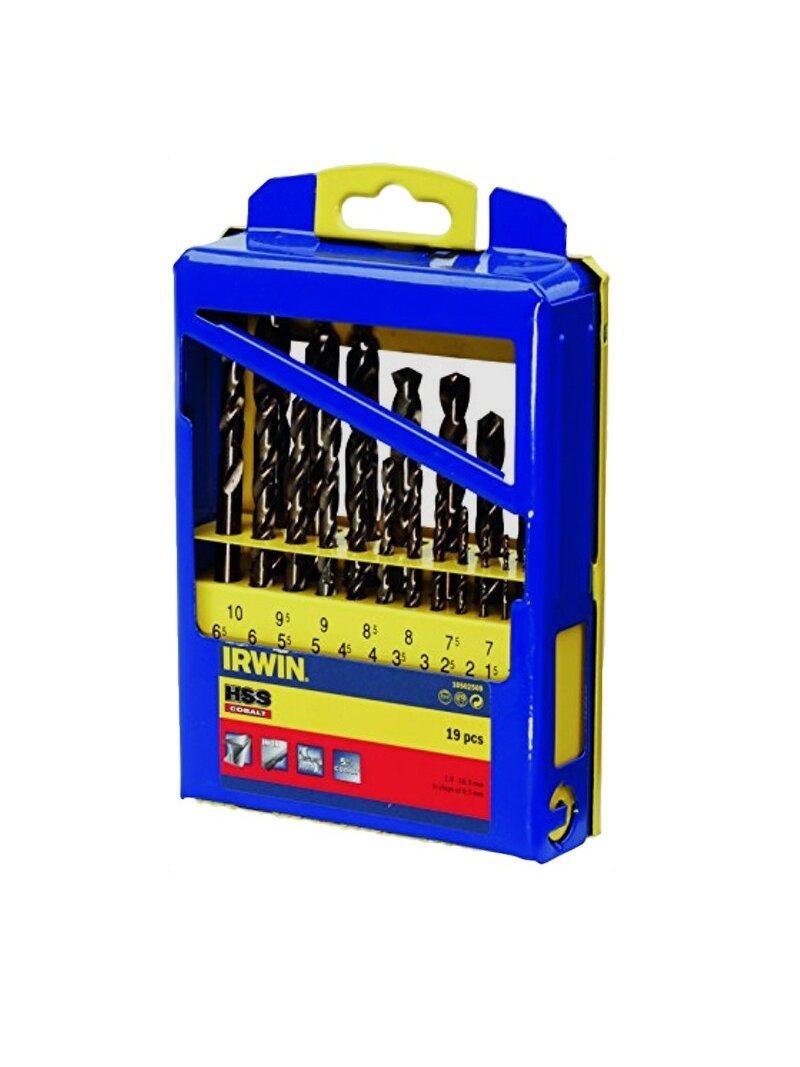 IRWIN Grąžtų rinkinys HSS Cobalt 1-10 mm 19 vnt