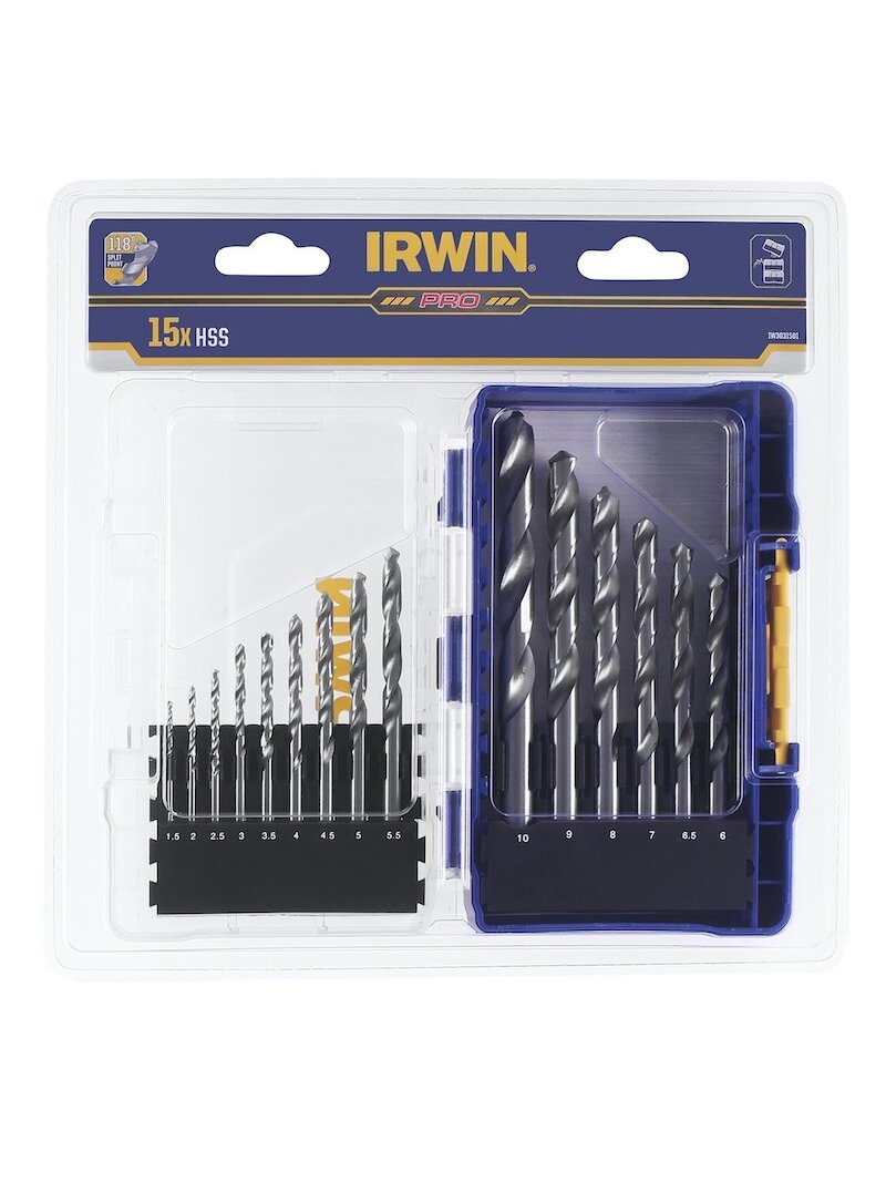 IRWIN Grąžtų rinkinys HSS PRO 15 vnt. 2 IRWIN Grąžtų rinkinys HSS PRO 15 vnt. 2