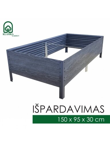 IŠPARDAVIMAS GPPS pakelta lysvė KLASIKA Woodlook, pilka 150x95x30 cm