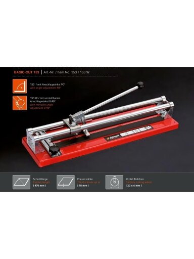 Išpardavimas ! Plytelių pjaustymo staklės JOKOSIT BASIC-CUT 153W (470 mm) Išpardavimas ! Plytelių pjaustymo staklės JOKOSIT BASIC-CUT 153W (470 mm)