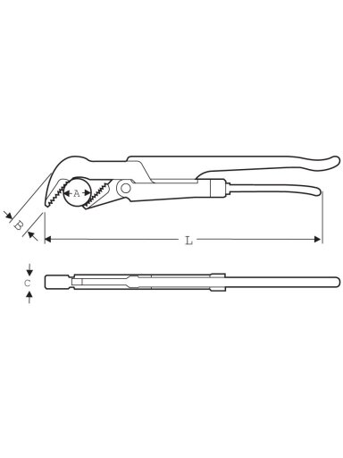 IŠPARDAVIMAS! Vamzdinis raktas Super Ego 45º 1.1/2" (426 mm) IŠPARDAVIMAS! Vamzdinis raktas Super Ego 45º 1.1/2" (426 mm)