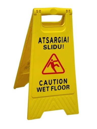 Įspėjamasis stovas - atsargiai slidu, 580x300 mm