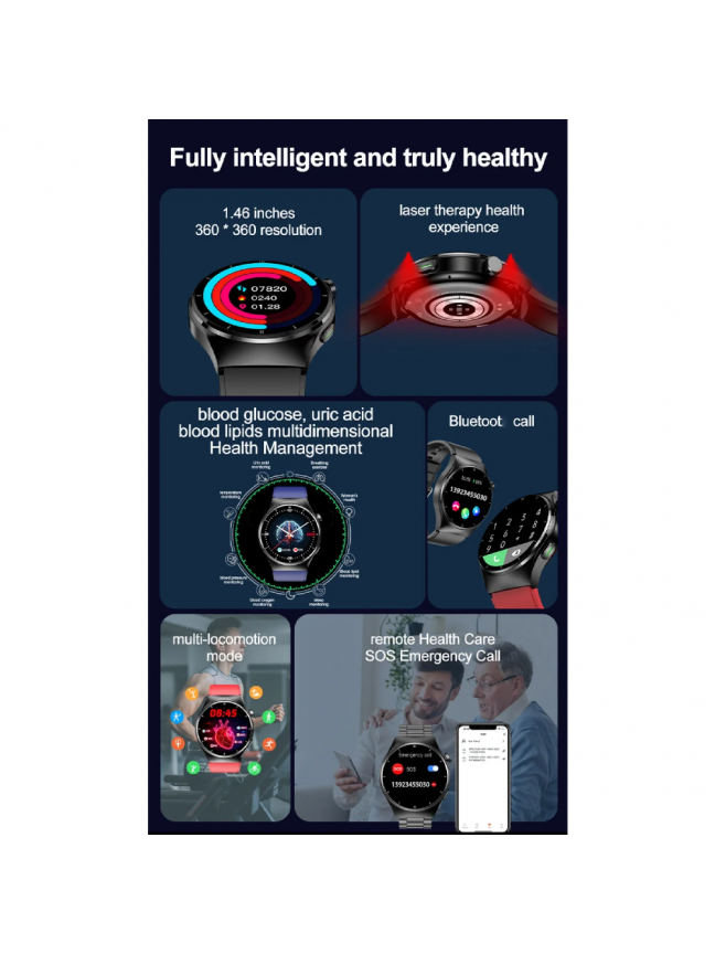 Išmanusis Laikrodis THOMS HealthGuru BLCK 6 Išmanusis Laikrodis THOMS HealthGuru BLCK 6