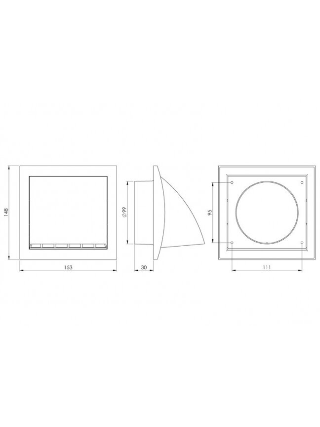 Išorinės ventiliacijos grotelės EUROPLAST ND10FVP, pilkos 1 Išorinės ventiliacijos grotelės EUROPLAST ND10FVP, pilkos 1