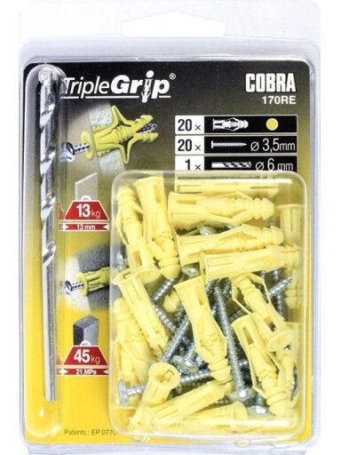 Įvarai GKP, 3,5 x 29 mm, plastikiniai, 20 vnt.