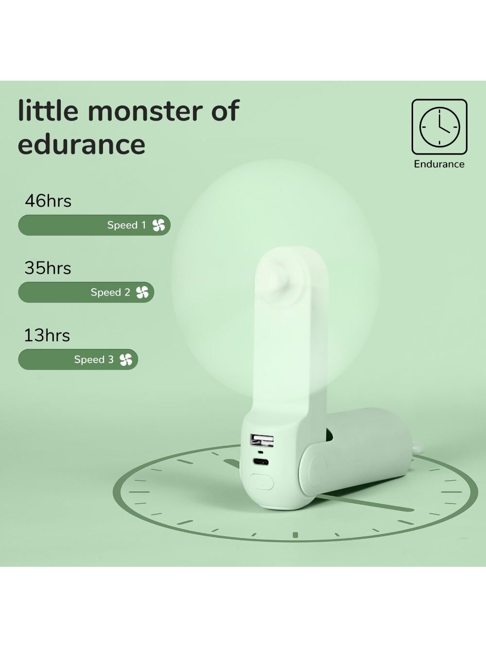 JisuLife Handheld Fan 8 Plus Green 5