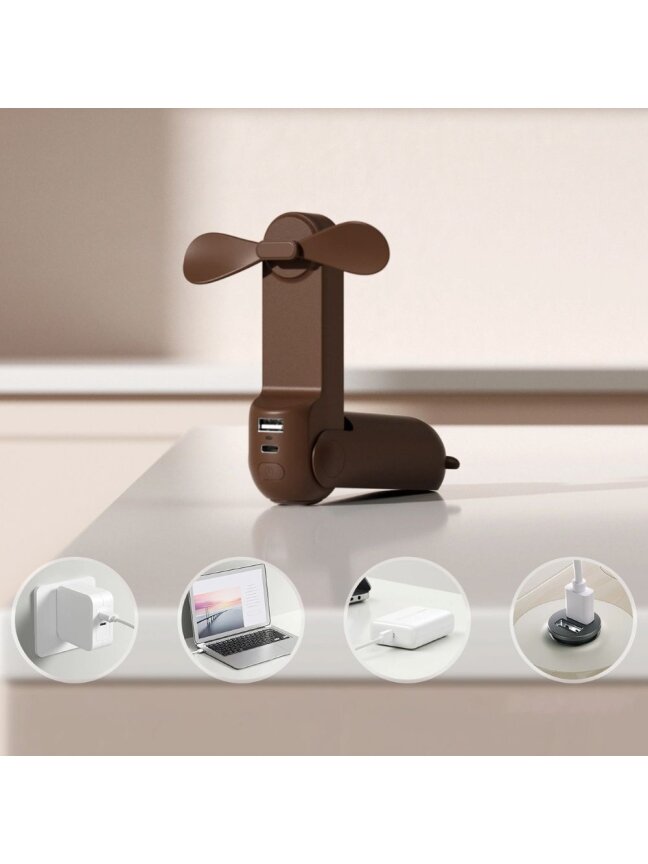 JisuLife Handheld Fan 8 Brown 2 JisuLife Handheld Fan 8 Brown 2