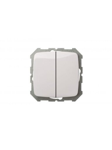 Jungiklis LIREGUS ALFA, 2 klav., baltos spalvos, IP44