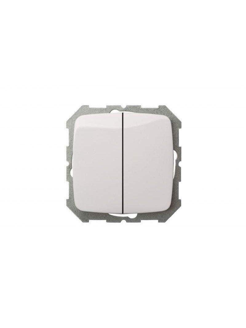 Jungiklis LIREGUS ALFA, 2 klav., baltos spalvos, IP44