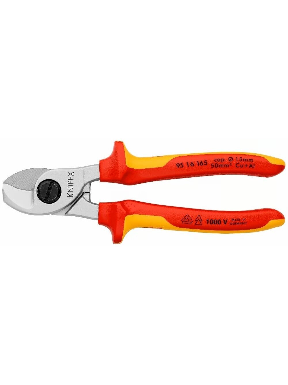 ⬡ Kabelio kirpimo žirklės elektrikui VDE 165mm KNIPEX (9516165, KNIPEX)
