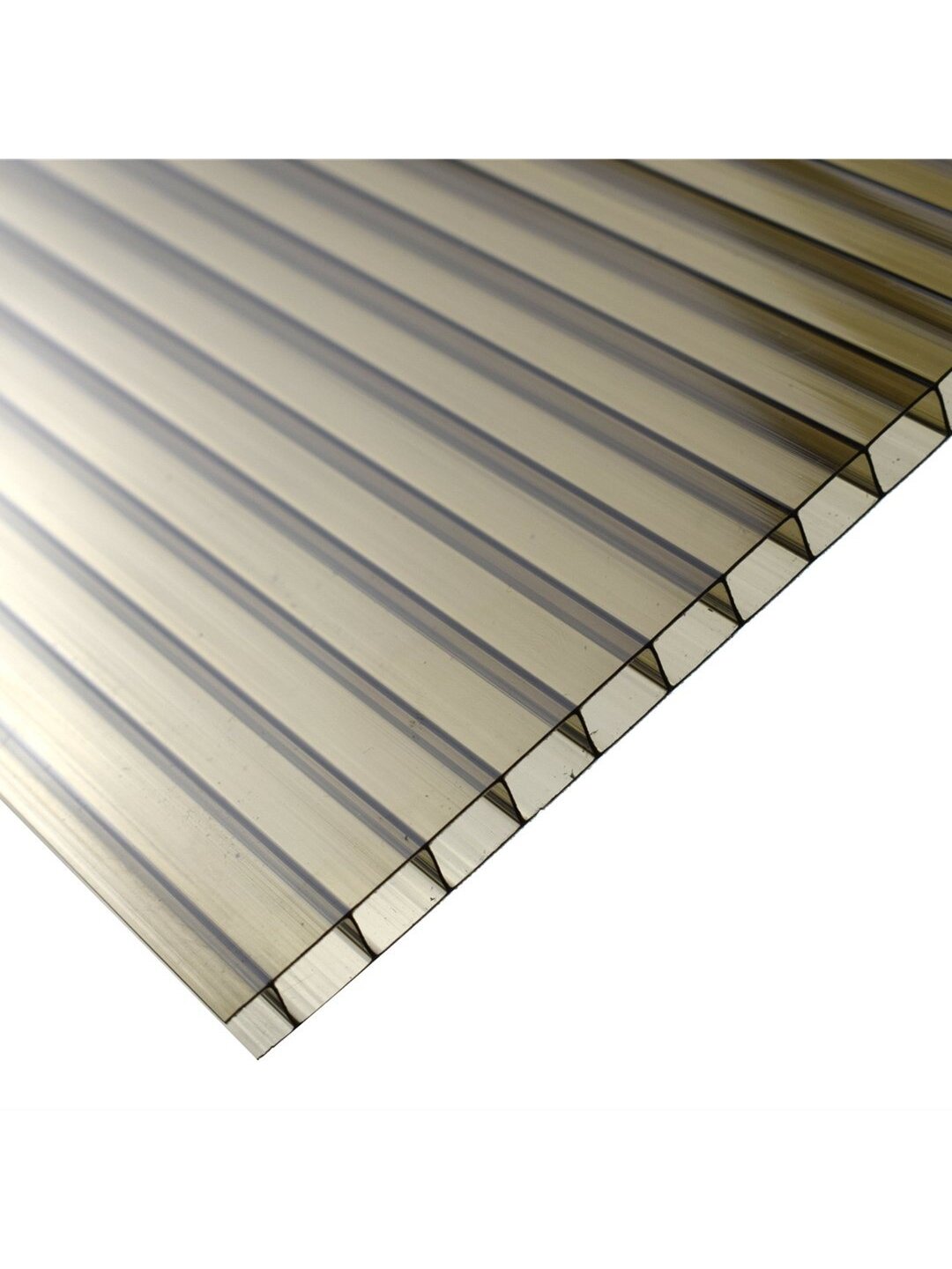 Kanalinis polikarbonatas 10 mm bronza (pagamintas ES) - 1,05 m - 6 m