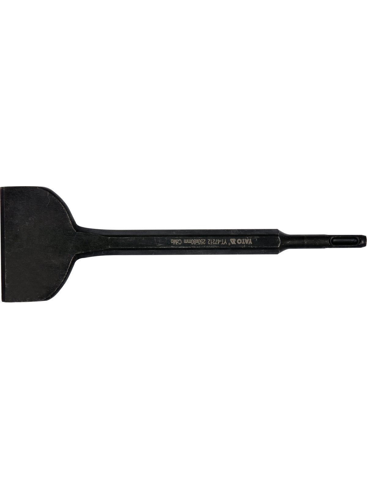 Kaltas perforatoriui plokščias SDS+, glazūrai ir tinkui, CrMo 80 mm Yato Kaltas perforatoriui plokščias SDS+, glazūrai ir tinkui, CrMo 80 mm Yato