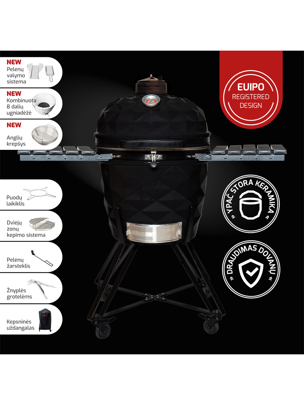 KAMADOCLUB PRO 2 PREMIUM+ KEPSNINĖ, JUODA KAMADOCLUB PRO 2 PREMIUM+ KEPSNINĖ, JUODA