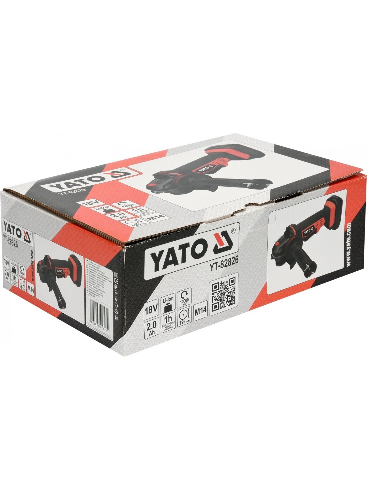 Kampinis šlifuoklis akumuliatorinis, 18V 2Ah Li-ion, d-125mm Yato | M14, 10000 aps/min 2 Kampinis šlifuoklis akumuliatorinis, 18V 2Ah Li-ion, d-125mm Yato | M14, 10000 aps/min 2