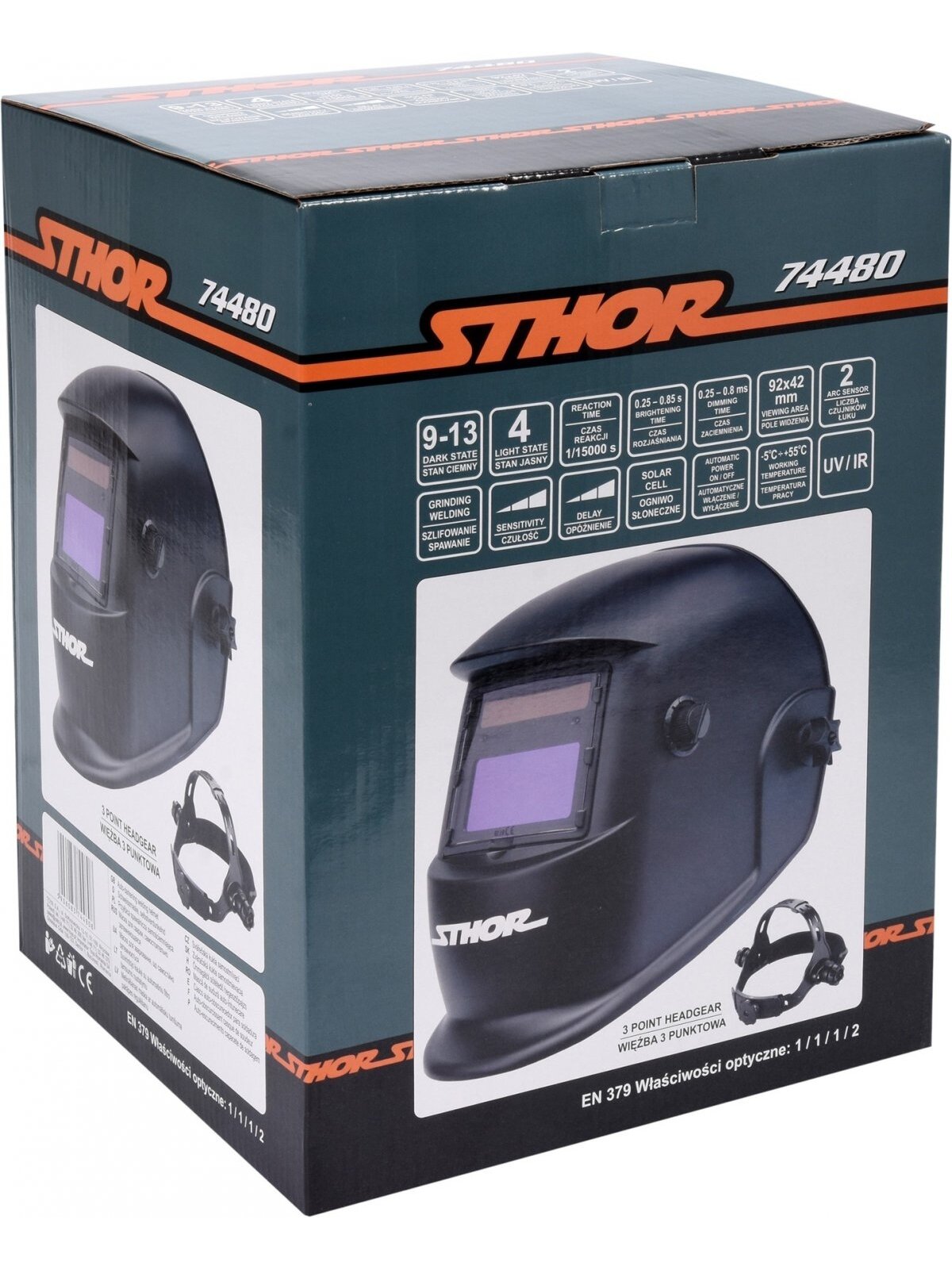 Kaukė suvirintojo su automatiškai tamsėjančiu filtru 74480 CE Sthor 4