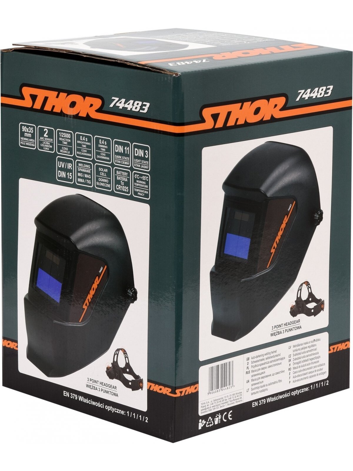 Kaukė suvirintojo su automatiškai tamsėjančiu filtru 74483 CE Sthor 3