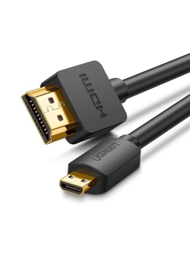 Kabelis UGREEN HDMI M, HDMI Micro M, 1.5m, juodas 30102