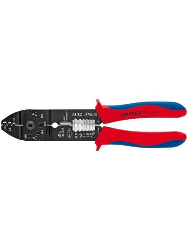 Kabelių kirpimo, nužievinimo, užspaudimo replės laidams 0,5-2.5mm2, Knipex