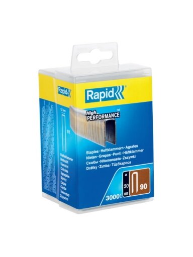 Kabės  90/20 3000vnt, plastikinėje dėžutėje, Rapid