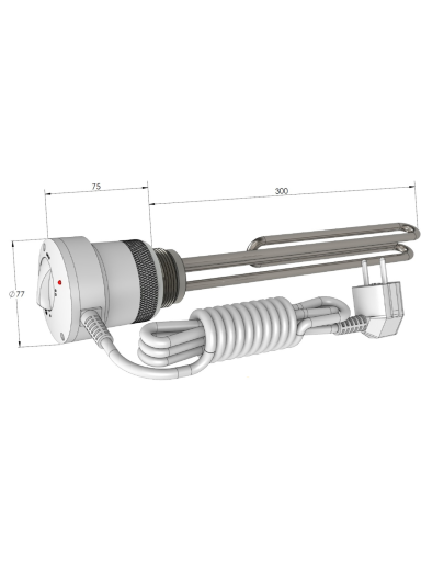 Kaitinimo elementas Elektromet EJK mini 1,5 kW (vienfazis), sriegis 1 1/2" Kaitinimo elementas Elektromet EJK mini 1,5 kW (vienfazis), sriegis 1 1/2"