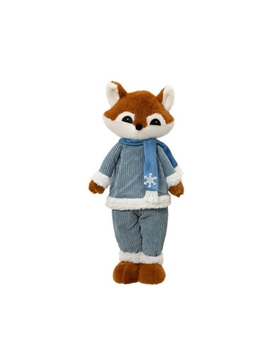 Kalėdinė dekoracija Decoris Fox, 60 cm, oranžinė/žydra