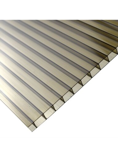 Kanalinis polikarbonatas 10 mm bronza (pagamintas ES) - 2,10 m - 6 m
