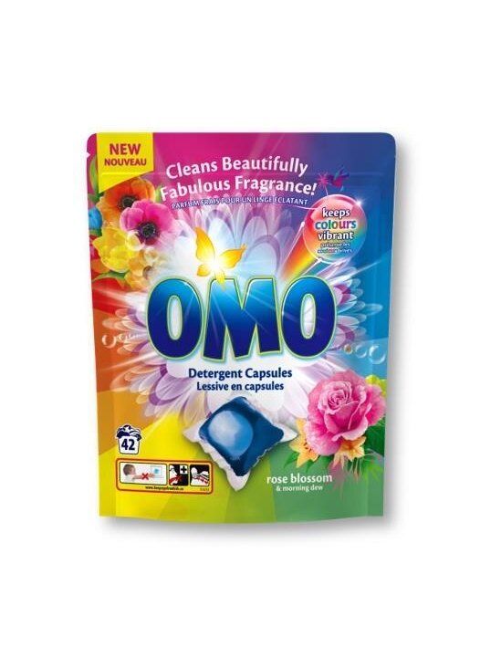 KAPSULĖS SKALBIMO OMO ROSE BLOSSOM 42VNT