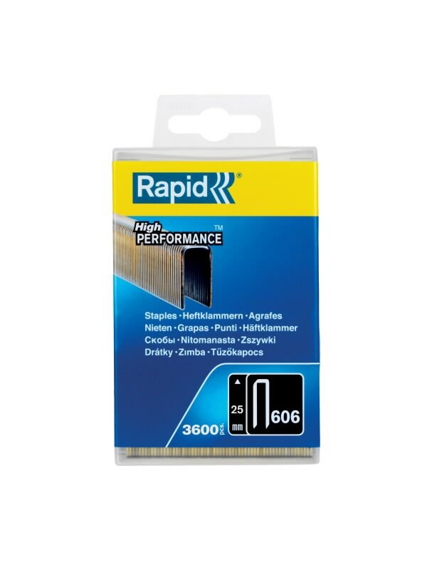 Kabės 606/25 3600vnt.6,0x1,1mm, juodos, plastikinė pak., Rapid 2