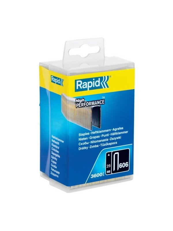 Kabės 606/25 3600vnt.6,0x1,1mm, juodos, plastikinė pak., Rapid