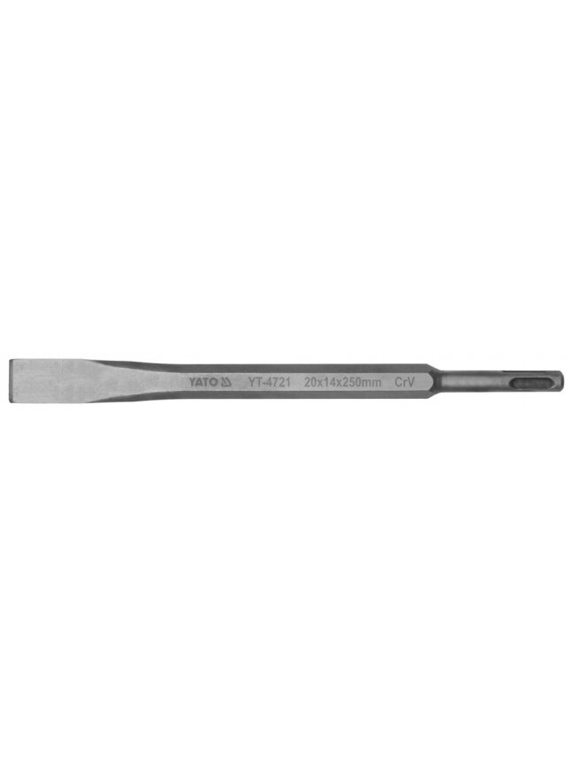 Kaltas perforatoriui plokščias SDS+ CrV 20x14x250mm Yato Kaltas perforatoriui plokščias SDS+ CrV 20x14x250mm Yato