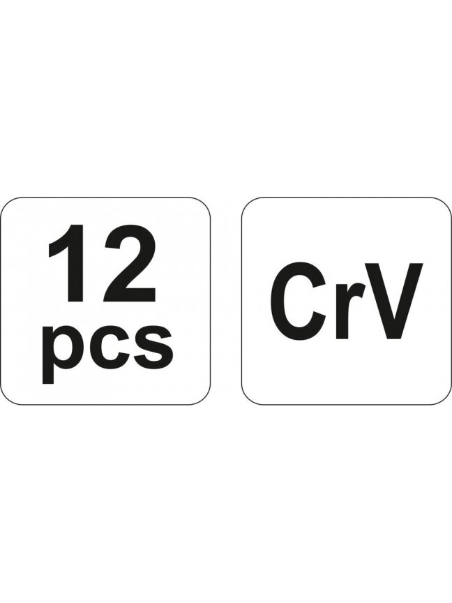 Kaltų, žymeklių metalui rinkinys CrV 12vnt. Yato 2