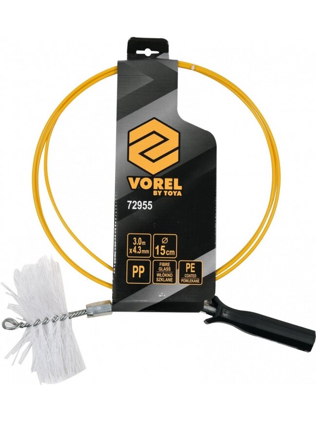 Kaminų valymui šepetys su trosu 150mm / 3m Vorel 1 Kaminų valymui šepetys su trosu 150mm / 3m Vorel 1