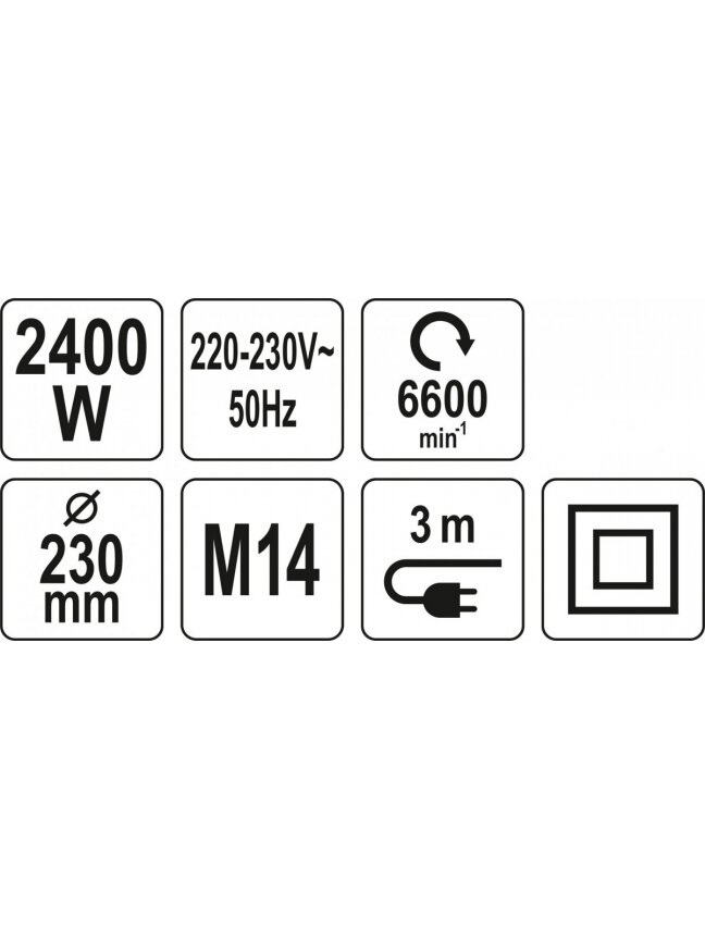 Kampinis šlifuoklis 2400W, d-230mm Yato 3