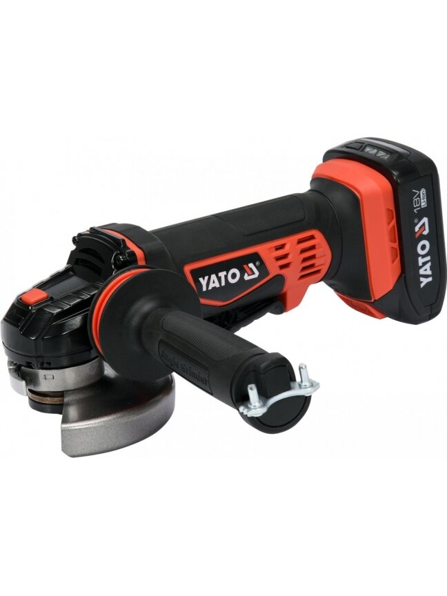 Kampinis šlifuoklis akumuliatorinis, 18V 2Ah Li-ion, d-125mm Yato | M14, 10000 aps/min Kampinis šlifuoklis akumuliatorinis, 18V 2Ah Li-ion, d-125mm Yato | M14, 10000 aps/min