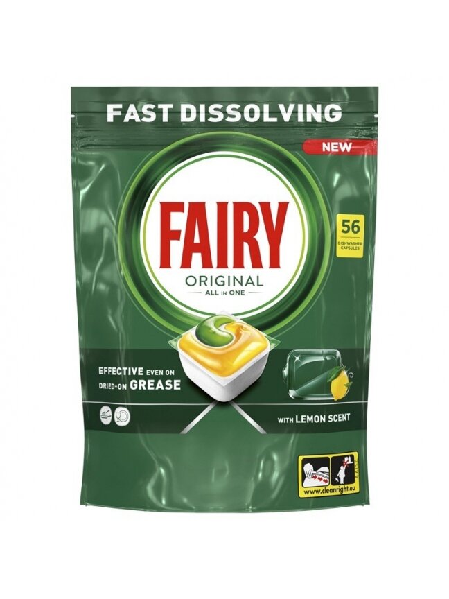 KAPSULĖS IND FAIRY ALLINONE LEMON 56VNT KAPSULĖS IND FAIRY ALLINONE LEMON 56VNT
