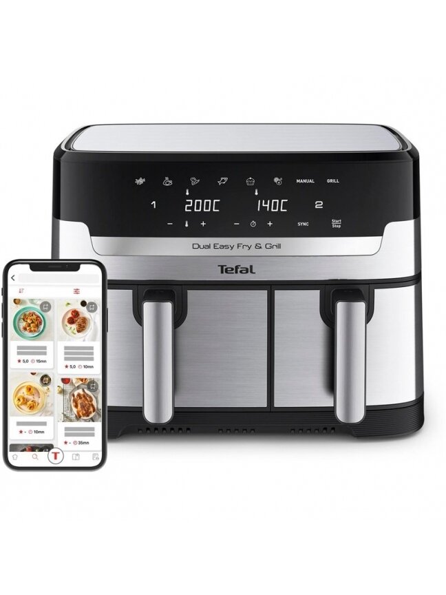 Karšto oro gruzdintuvė Tefal Dual Easy Fry & Grill, 8.3 l Karšto oro gruzdintuvė Tefal Dual Easy Fry & Grill, 8.3 l